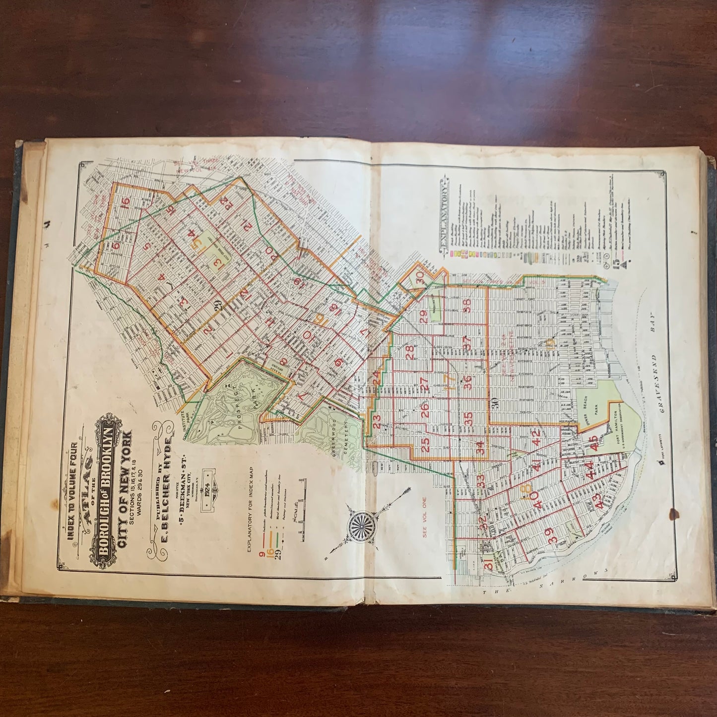1924 Atlas of the Borough of Brooklyn. City of New York. Volume Four Sec. 15 – 18. Half Size Edition.