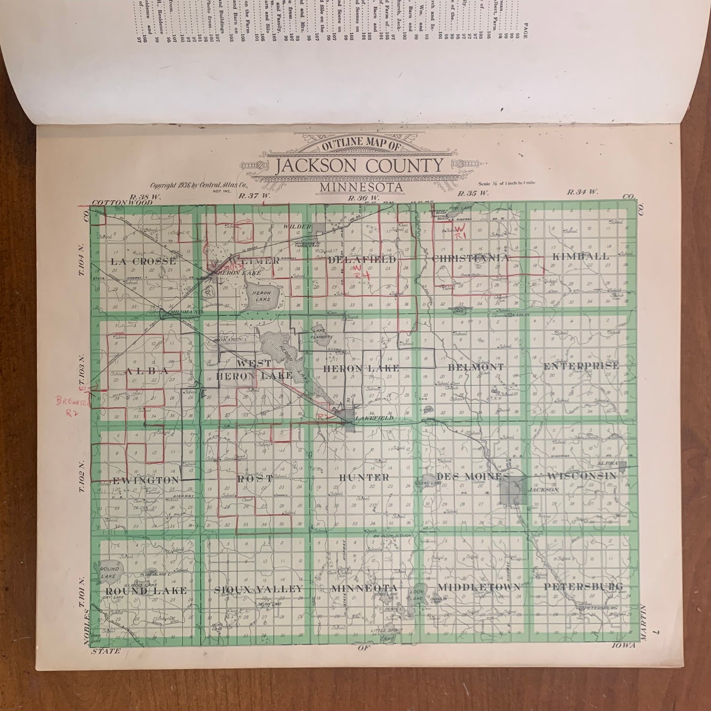 Standard Atlas of Jackson County Minnesota, 1936