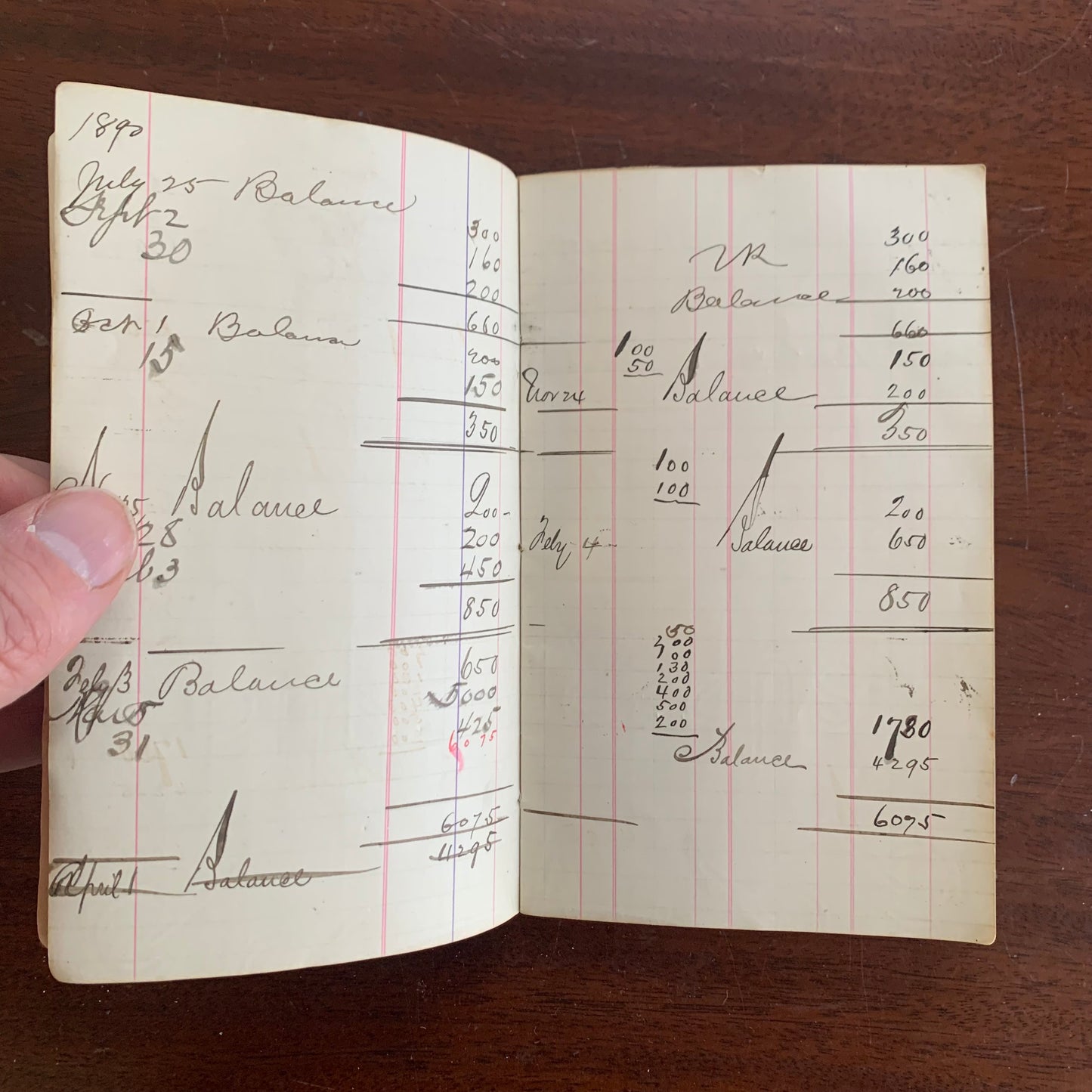 1889 Leather Wells, Fargo & Co's Bank 'In Account With' Book