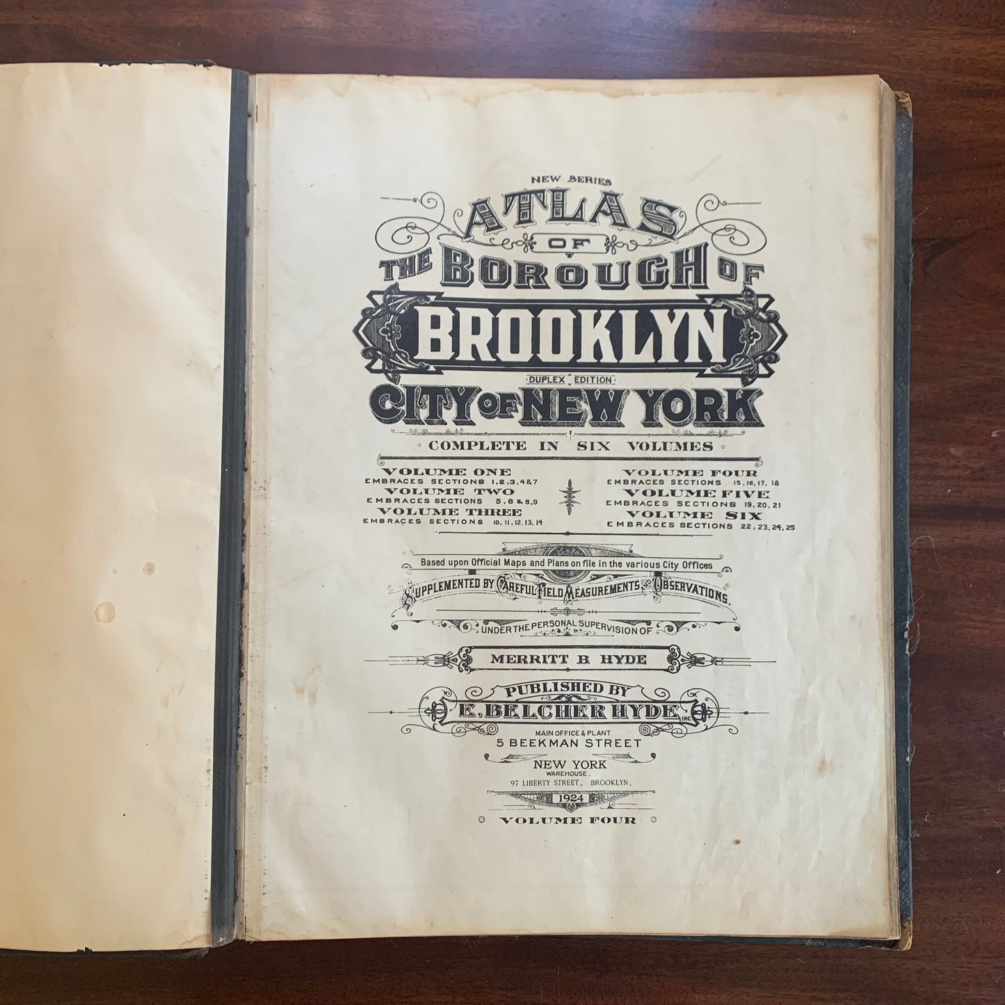 1924 Atlas of the Borough of Brooklyn. City of New York. Volume Four Sec. 15 – 18. Half Size Edition.