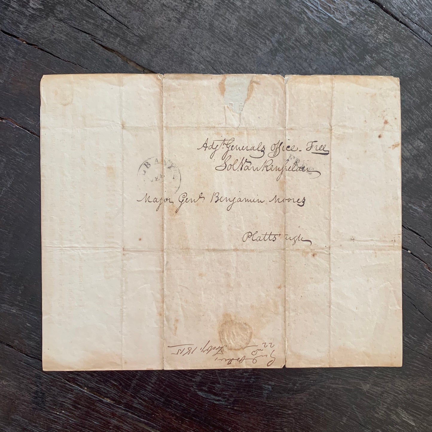 War of 1812 New York Militia Peace Treaty Announcement Signed by Solomon Van Rensselaer