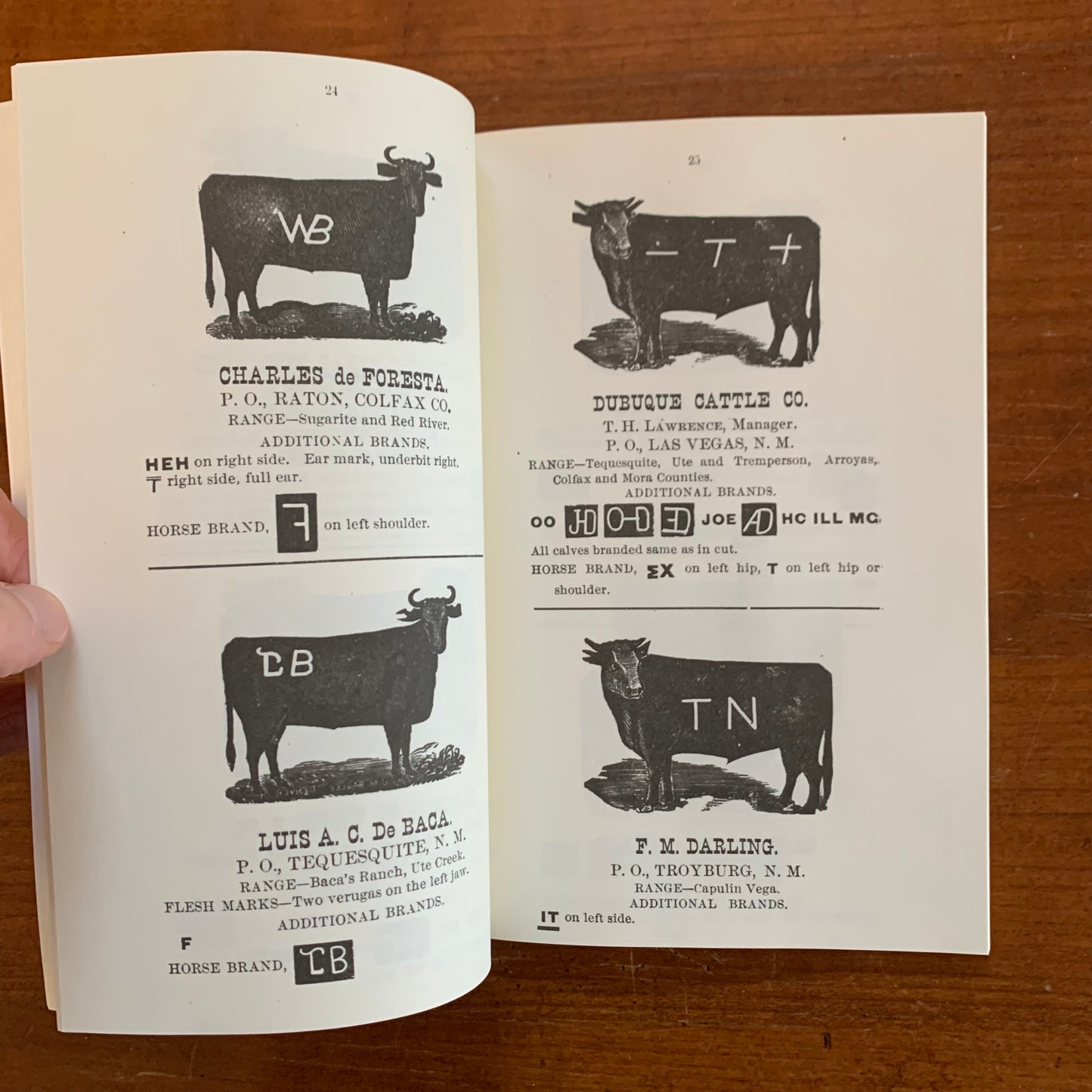 1884 Brand Book of the Northern New Mexico Stock Growers' Association FACSIMILE