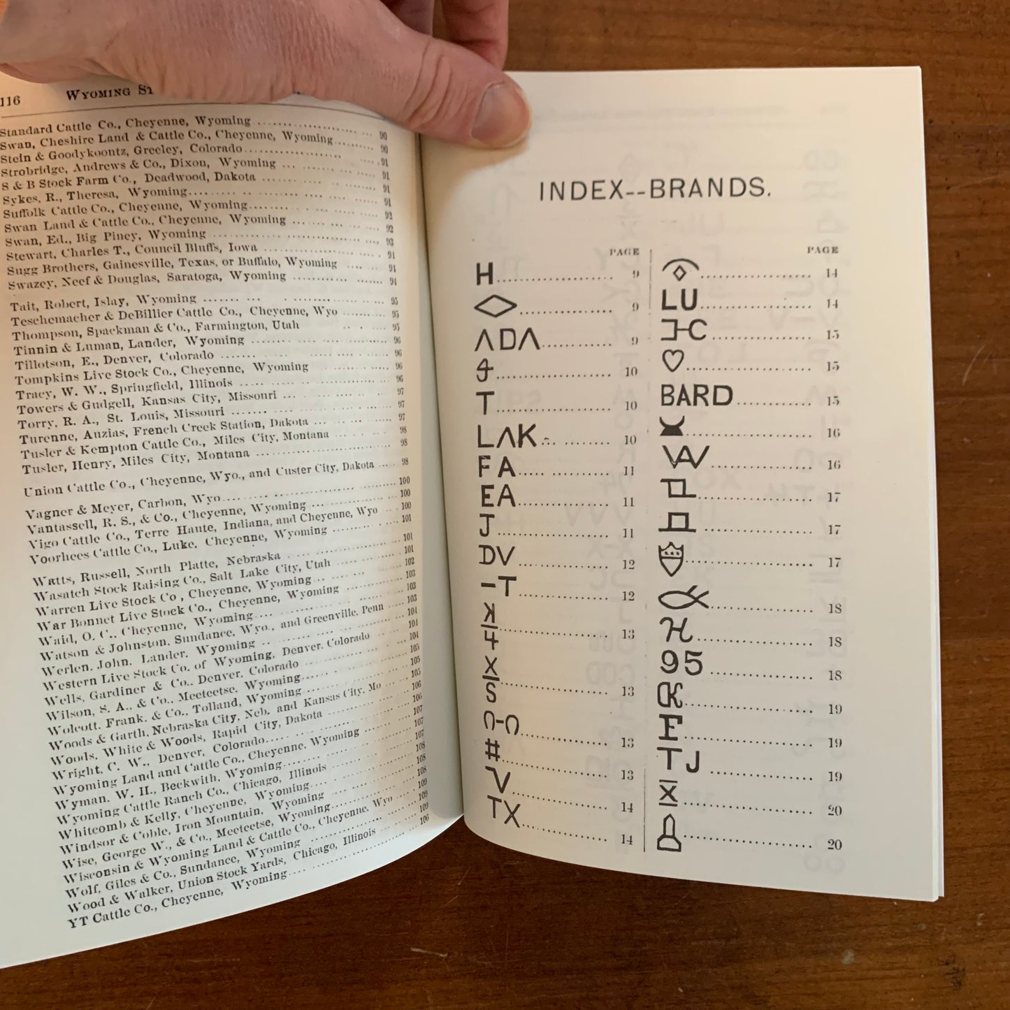 1887 Brand Book Published by the Wyoming Stock Growers Association FACSIMILE
