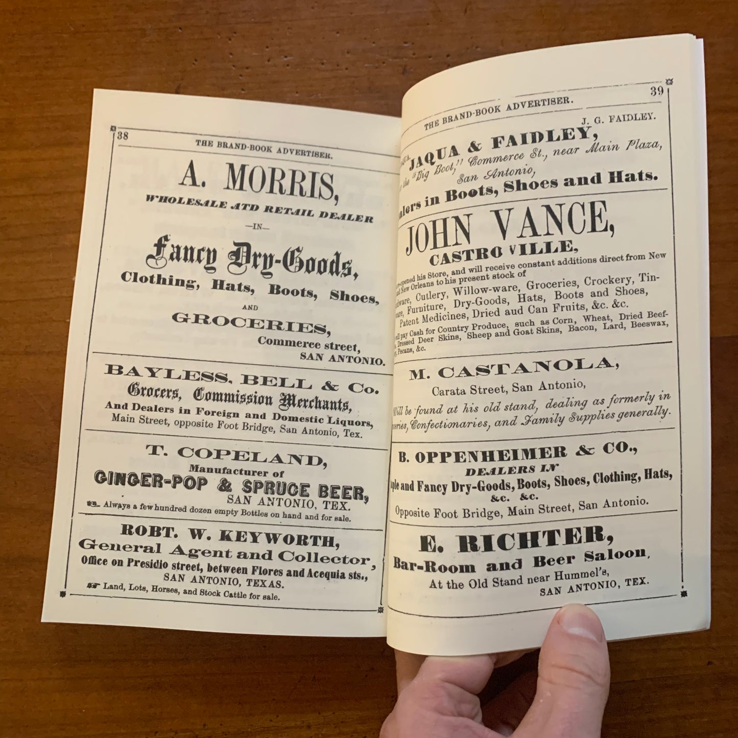 1865 Texas Cattle Brand Book - Stock Directory, or Book of Marks and Brands