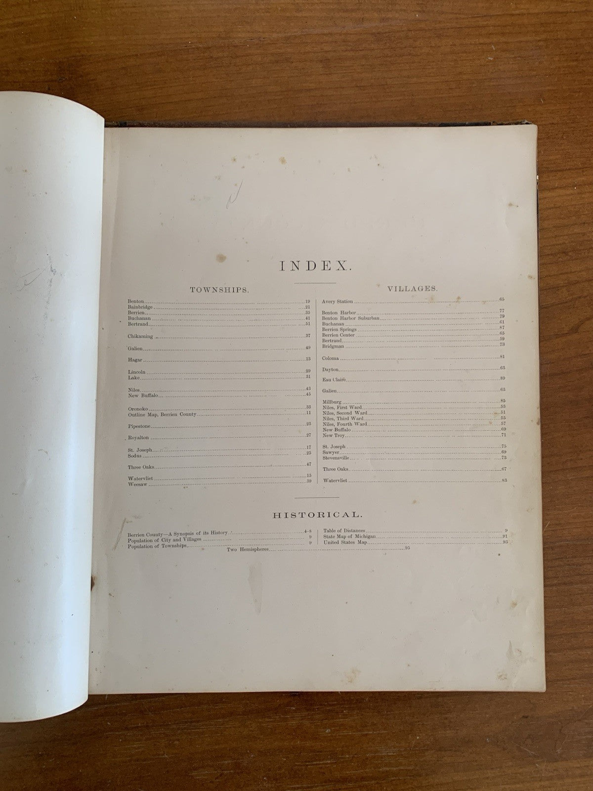 1887 Atlas of Berrien County, Michigan / Rand McNally Maps Plat Book