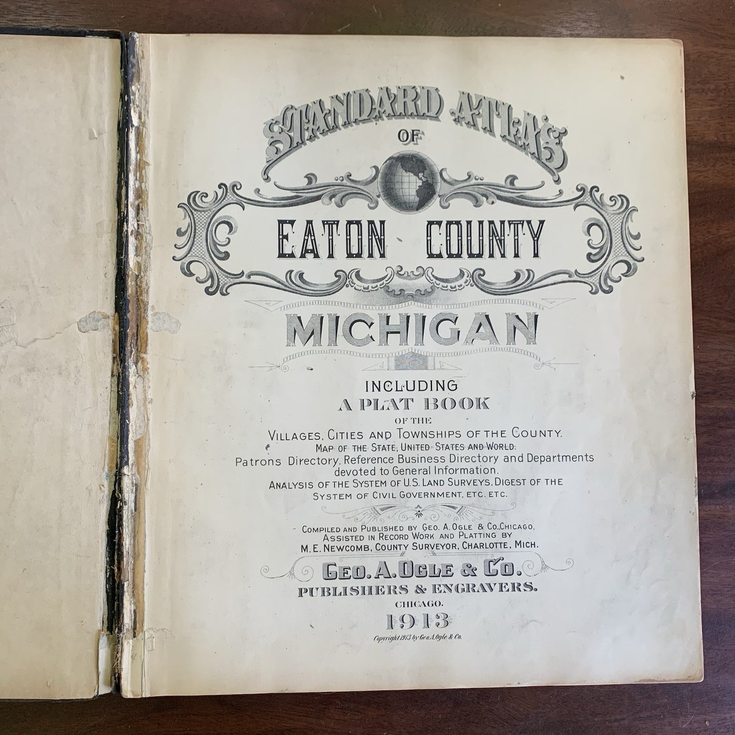 1913 Standard Atlas of Eaton County Michigan / Directory Ads Map