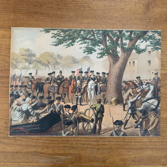 Washington Taking Command of the Army at Cambridge by F. Gleason Print
