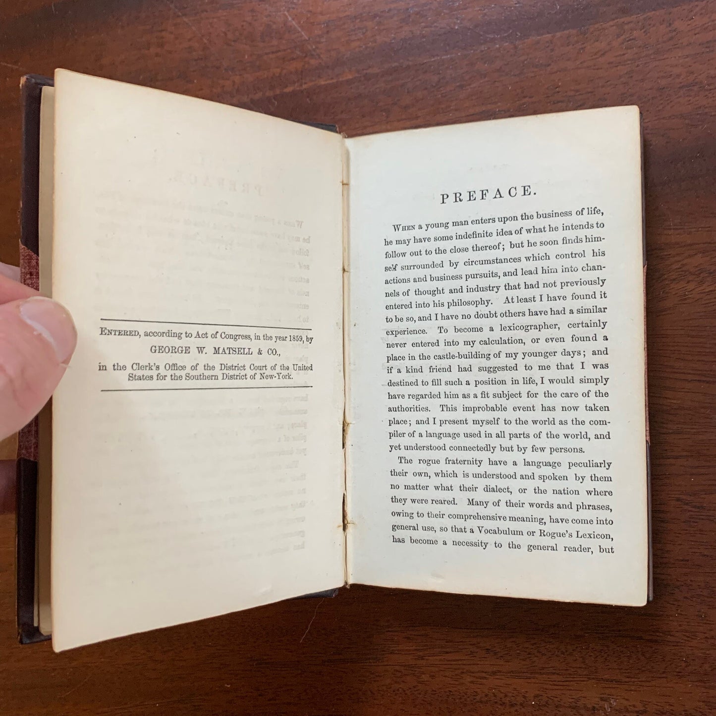 Vocabulum; or, The Rogue's Lexicon. George Matsell. First Edition ~ 1859