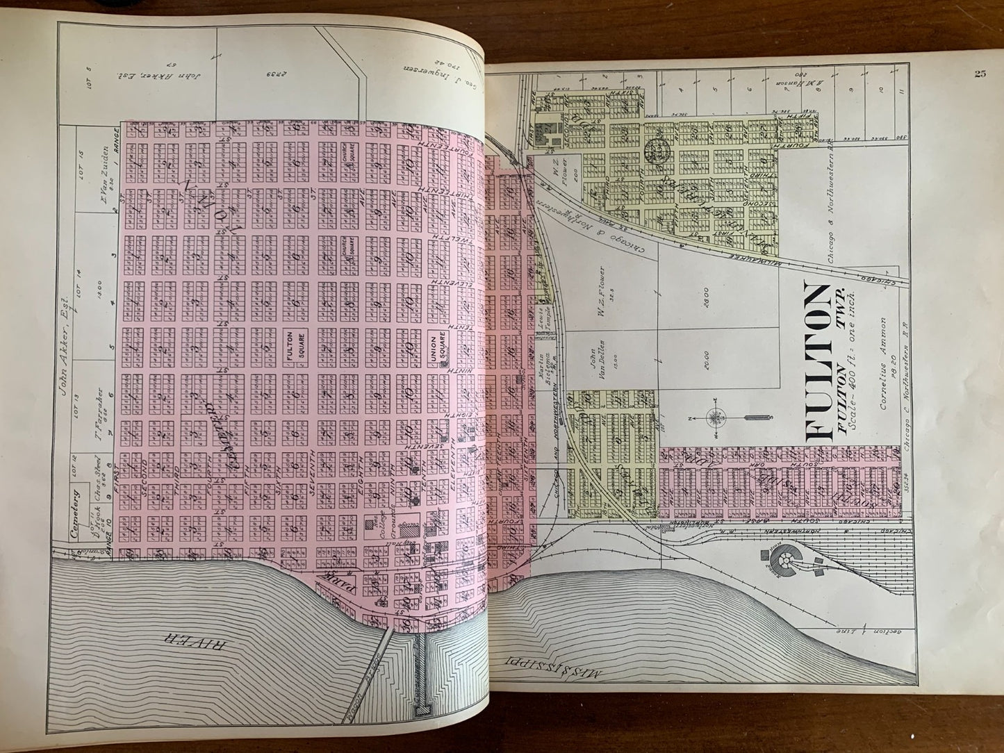 1912 Standard Atlas of Whiteside County, Illinois Sterling Rock Falls Fulton