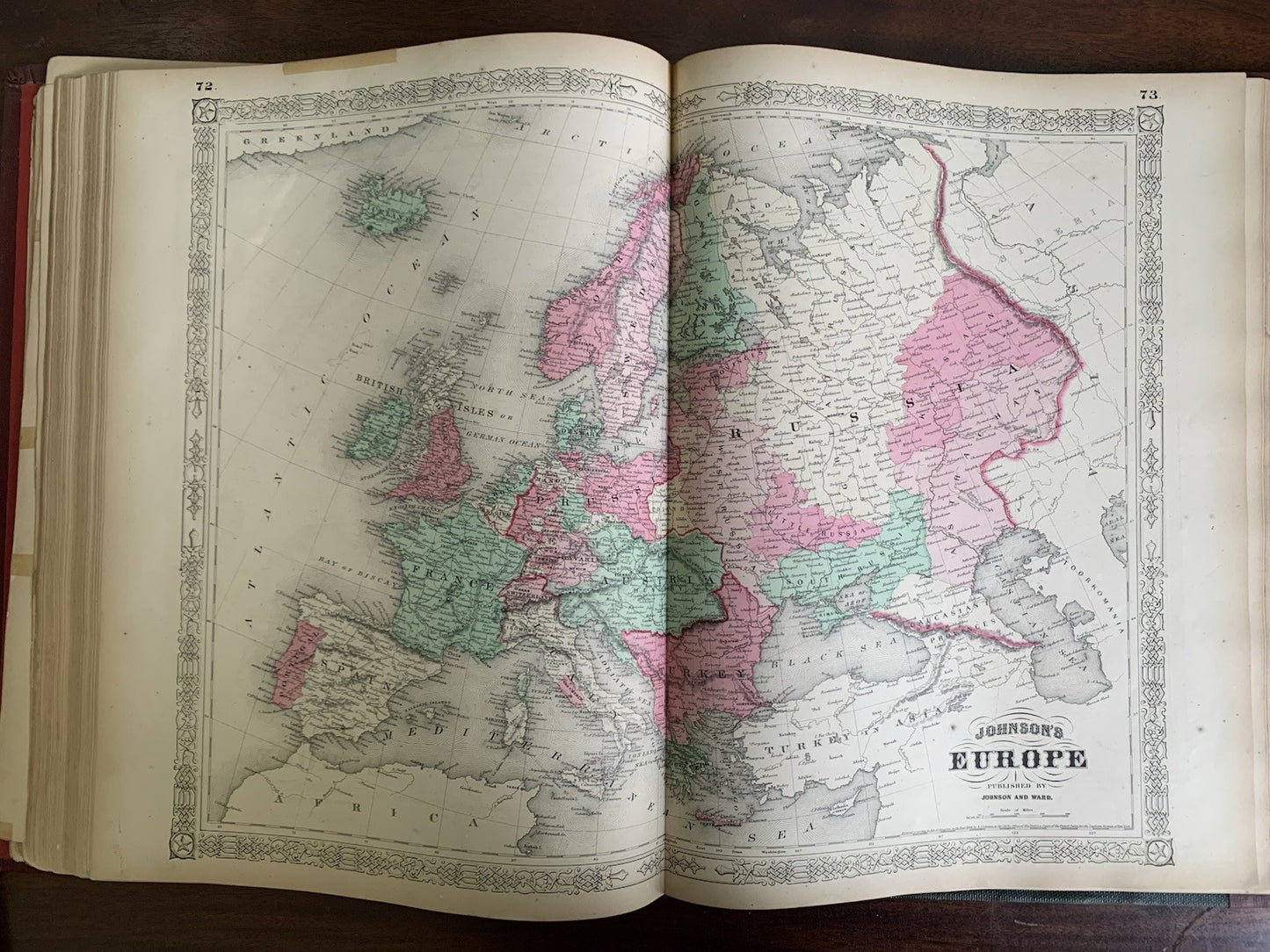 1865 Johnsons New Illustrated Family Atlas / Maps United States Civil War
