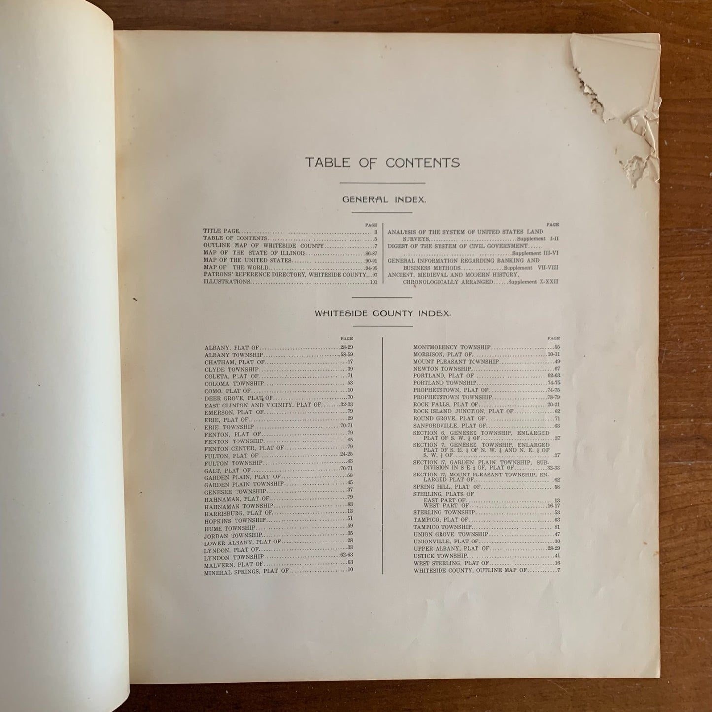 1912 Standard Atlas of Whiteside County, Illinois Sterling Rock Falls Fulton