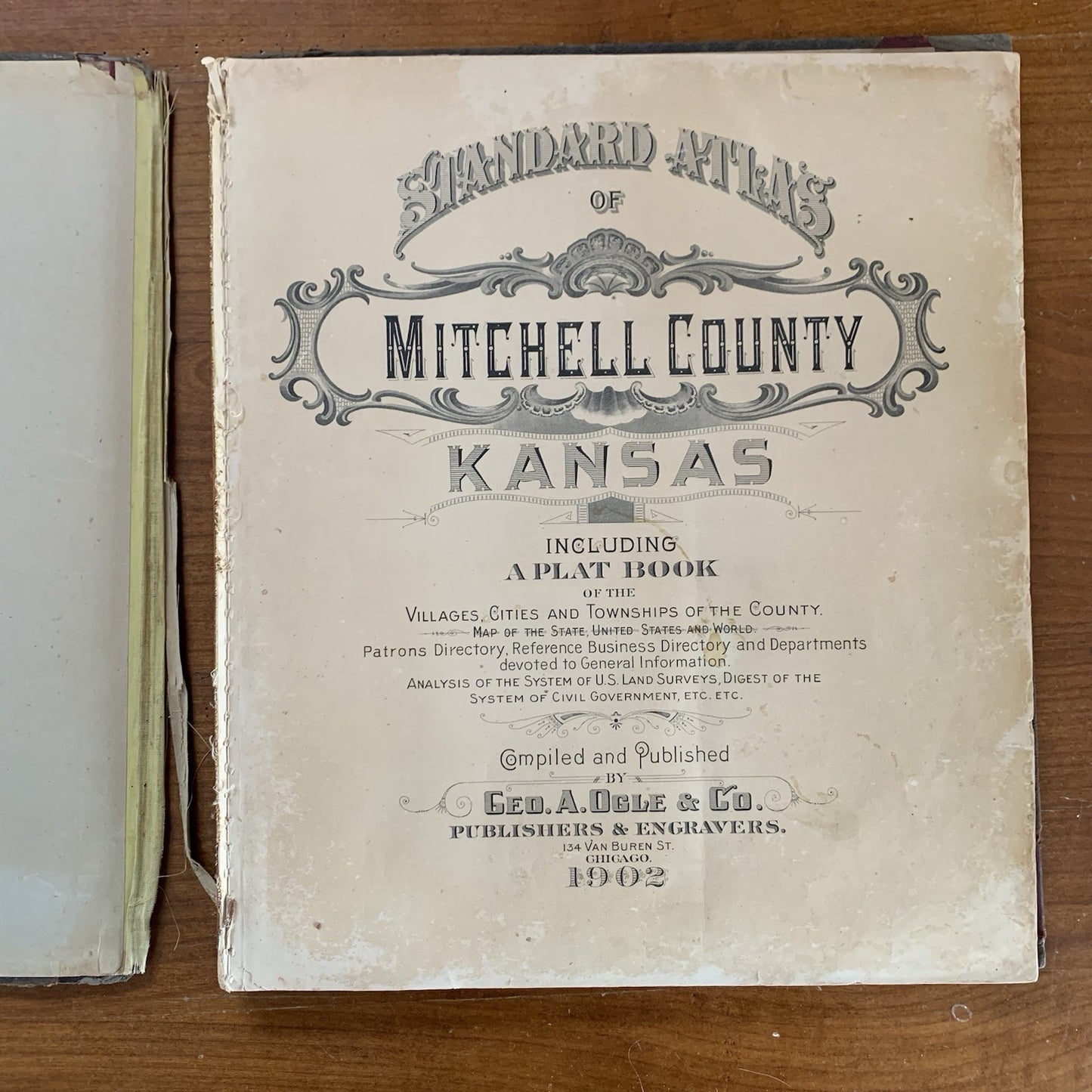 1902 Standard Atlas of Mitchell County Kansas / Plat Map Book