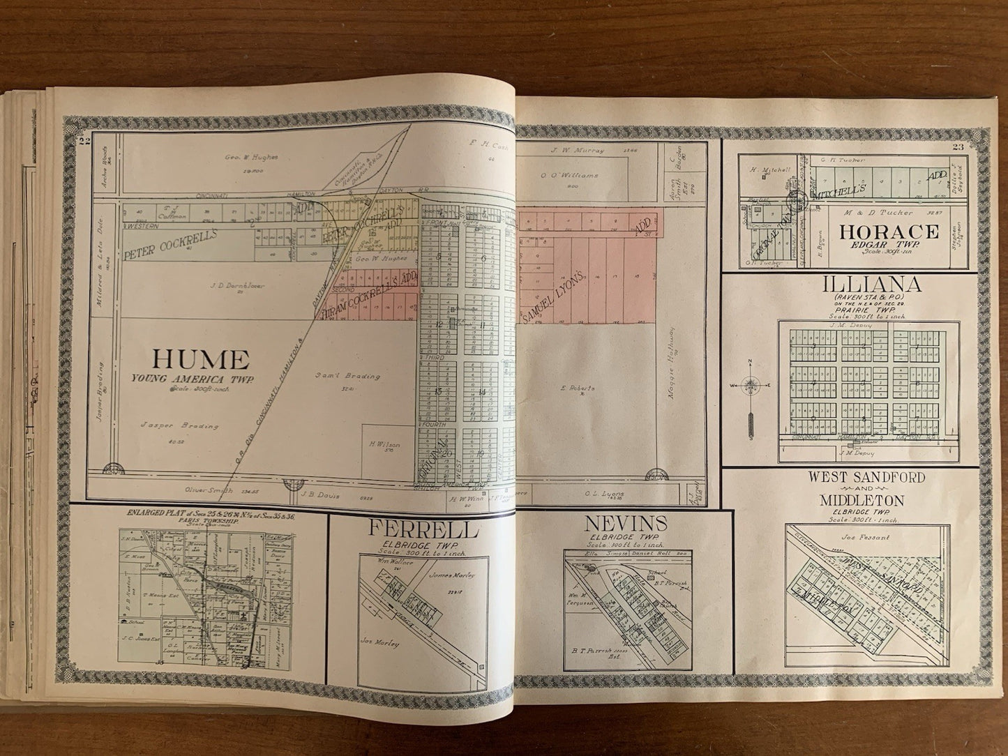 1910 Standard Atlas of Edgar County Illinois Maps Plat Book Directory VERY GOOD
