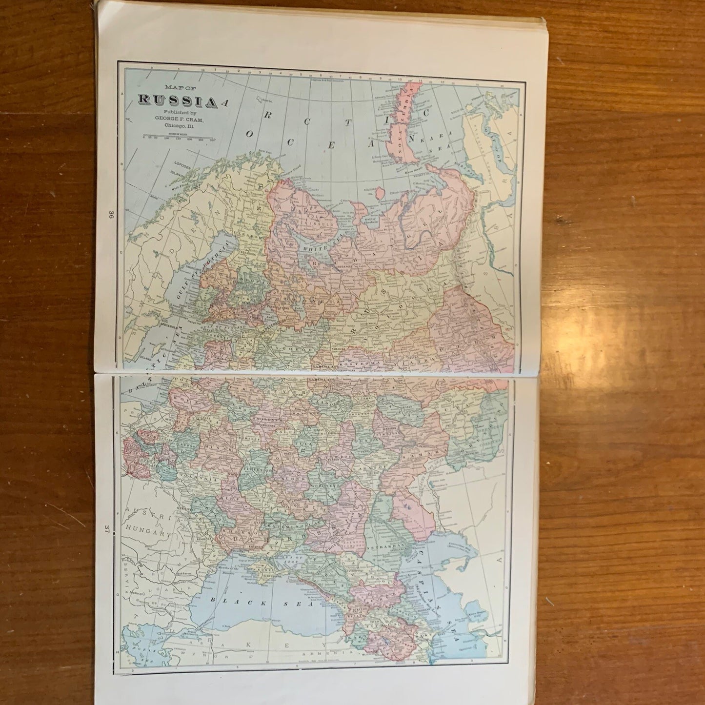 1904 Cram's Superior Reference Atlas Michigan and the World 1st Ed Atlas Detroit