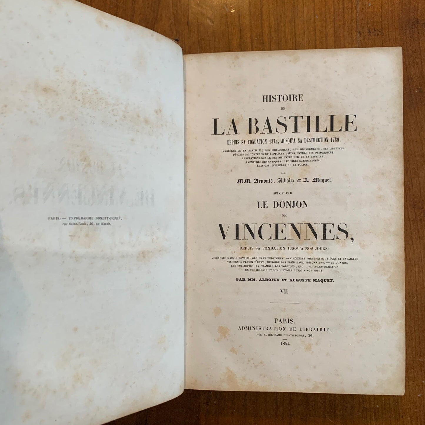 4 Vol 1844 1st ed History of the BASTILLE French Revolution Illustrated