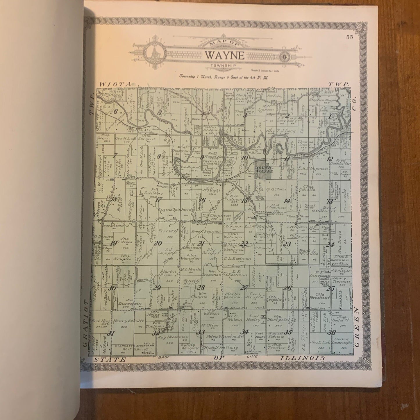 1916 Standard Atlas of Lafayette County Wisconsin Plat Book Ogle