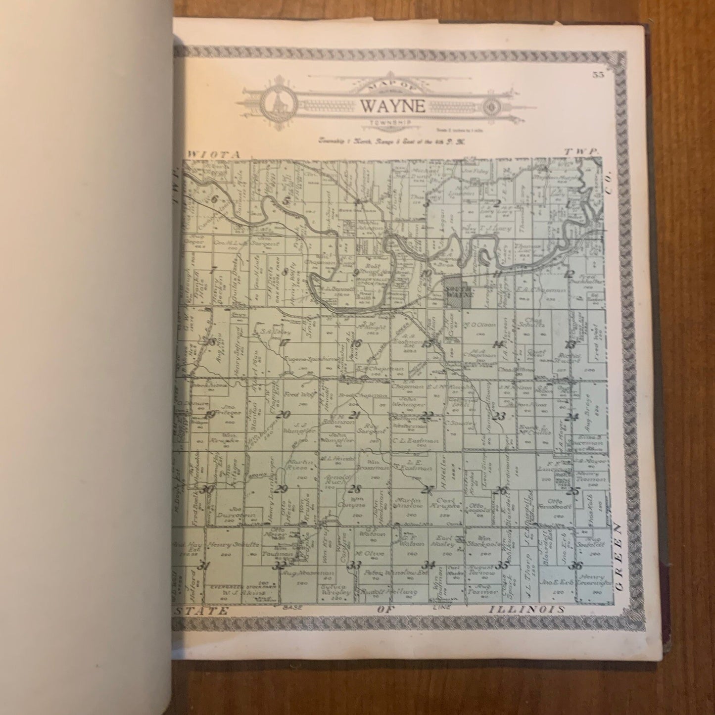 1916 Standard Atlas of Lafayette County Wisconsin Plat Book Ogle