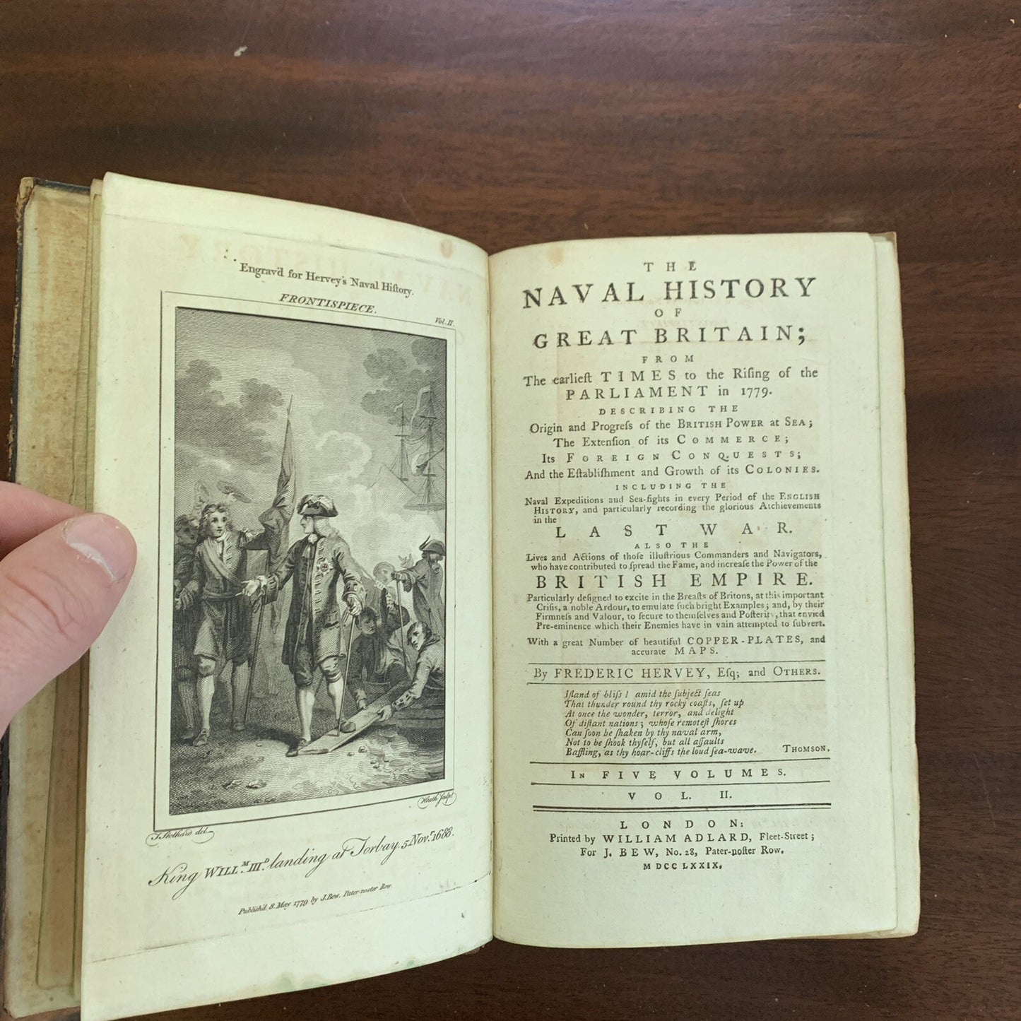 1780 5 Vol / The Naval History of Great Britain by Frederic Hervey