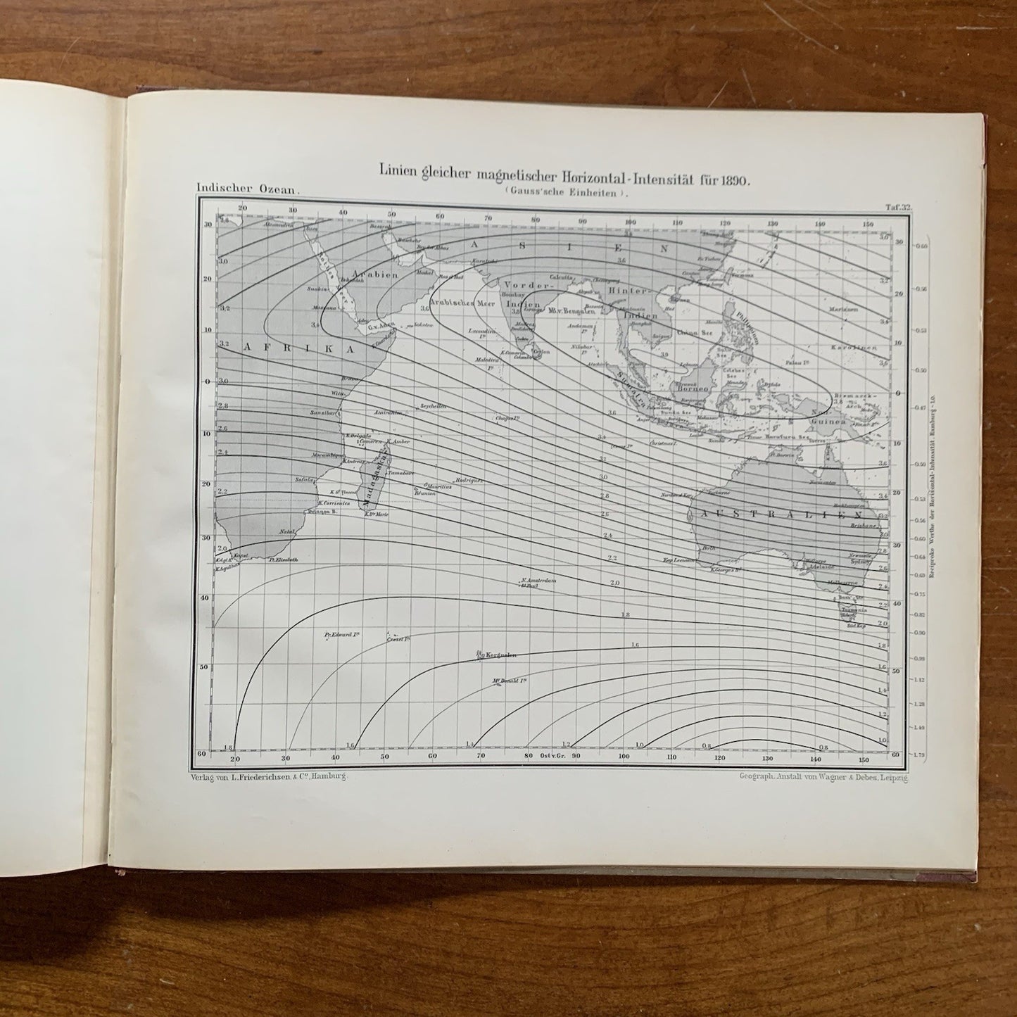 1891 Deutsche Seewarte. Indischer Ozean. Ein Atlas von 35 Karten / Atlas Ocean