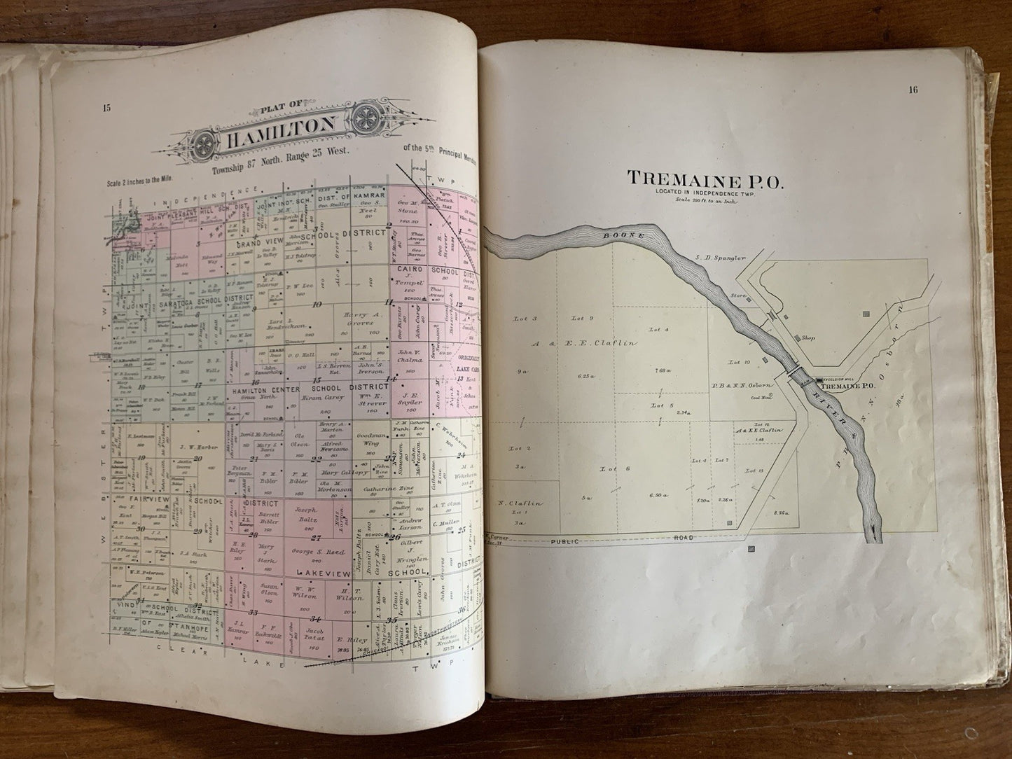 1896 Plat Book Atlas of Hamilton County, Iowa / Webster City Foldout Map