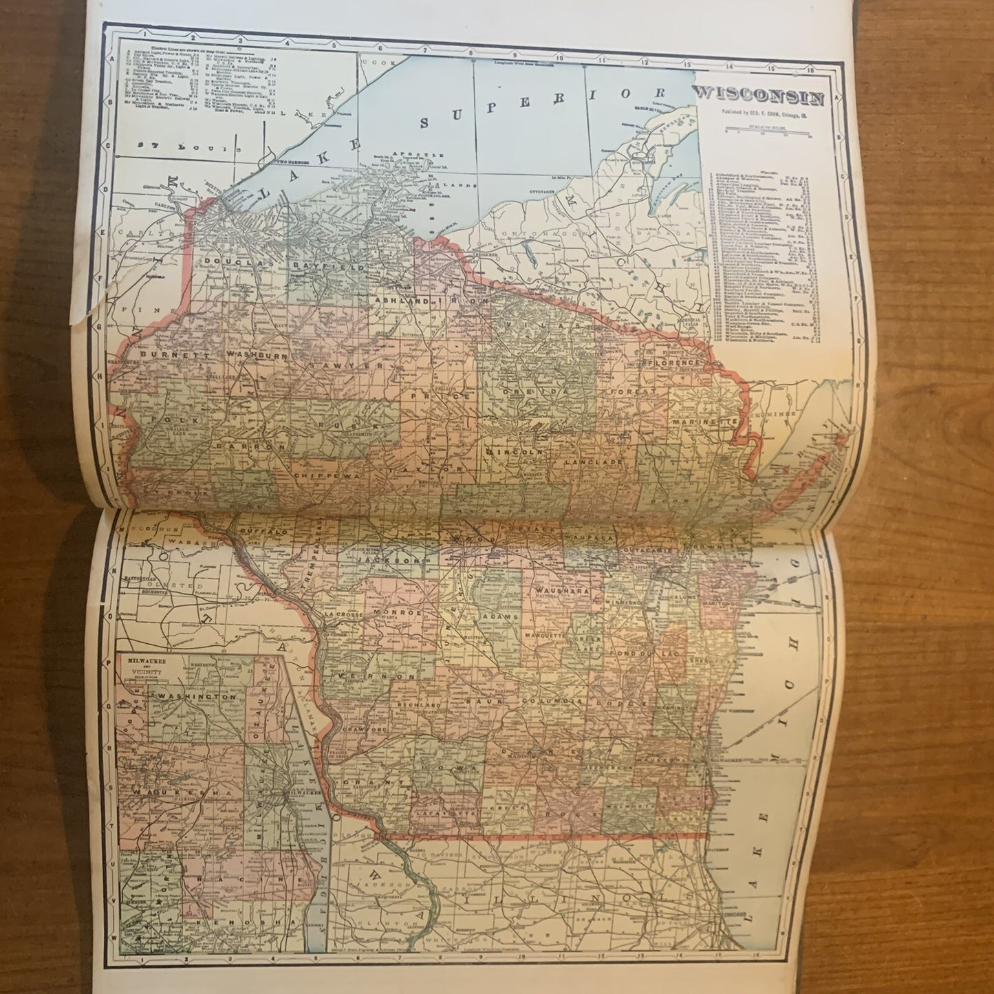 1916 Standard Atlas of Lafayette County Wisconsin Plat Book Ogle