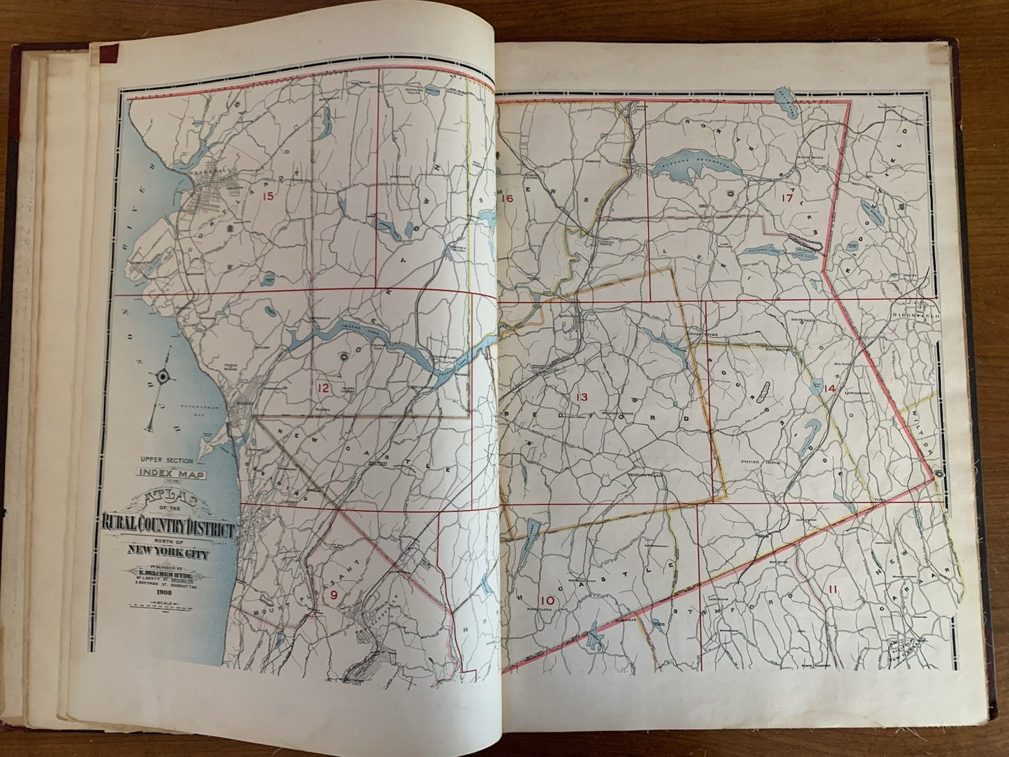 1908 Atlas of the Rural Country District North of New York City Connecticut