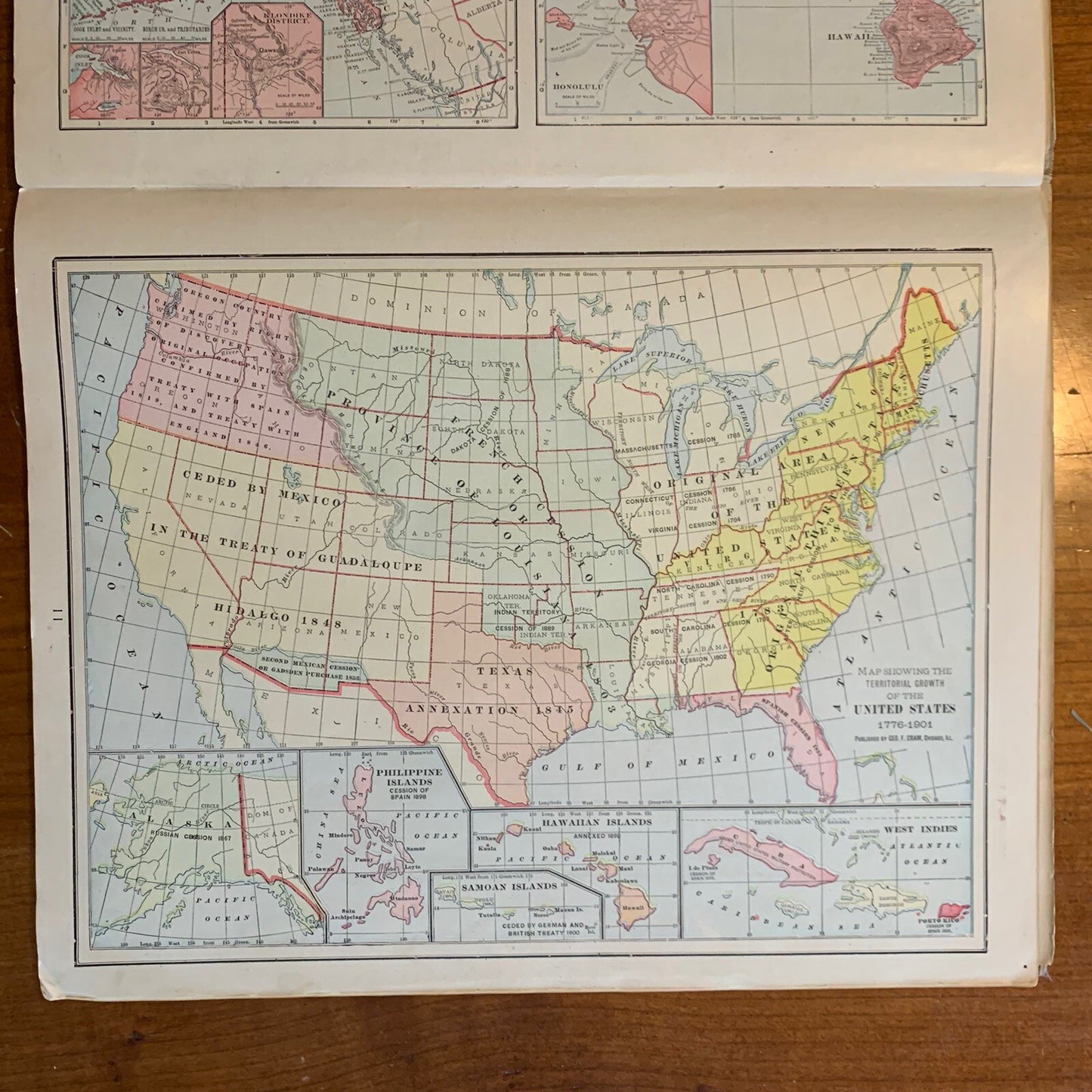 1904 Cram's Superior Reference Atlas Michigan and the World 1st Ed Atlas Detroit
