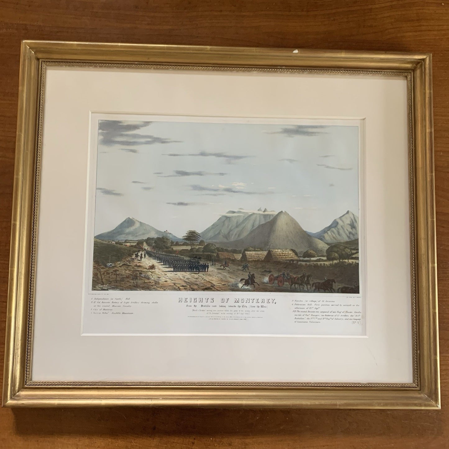 2x Original Lithographs from Capt. Daniel Power Whiting's Army Portfolio / 1847