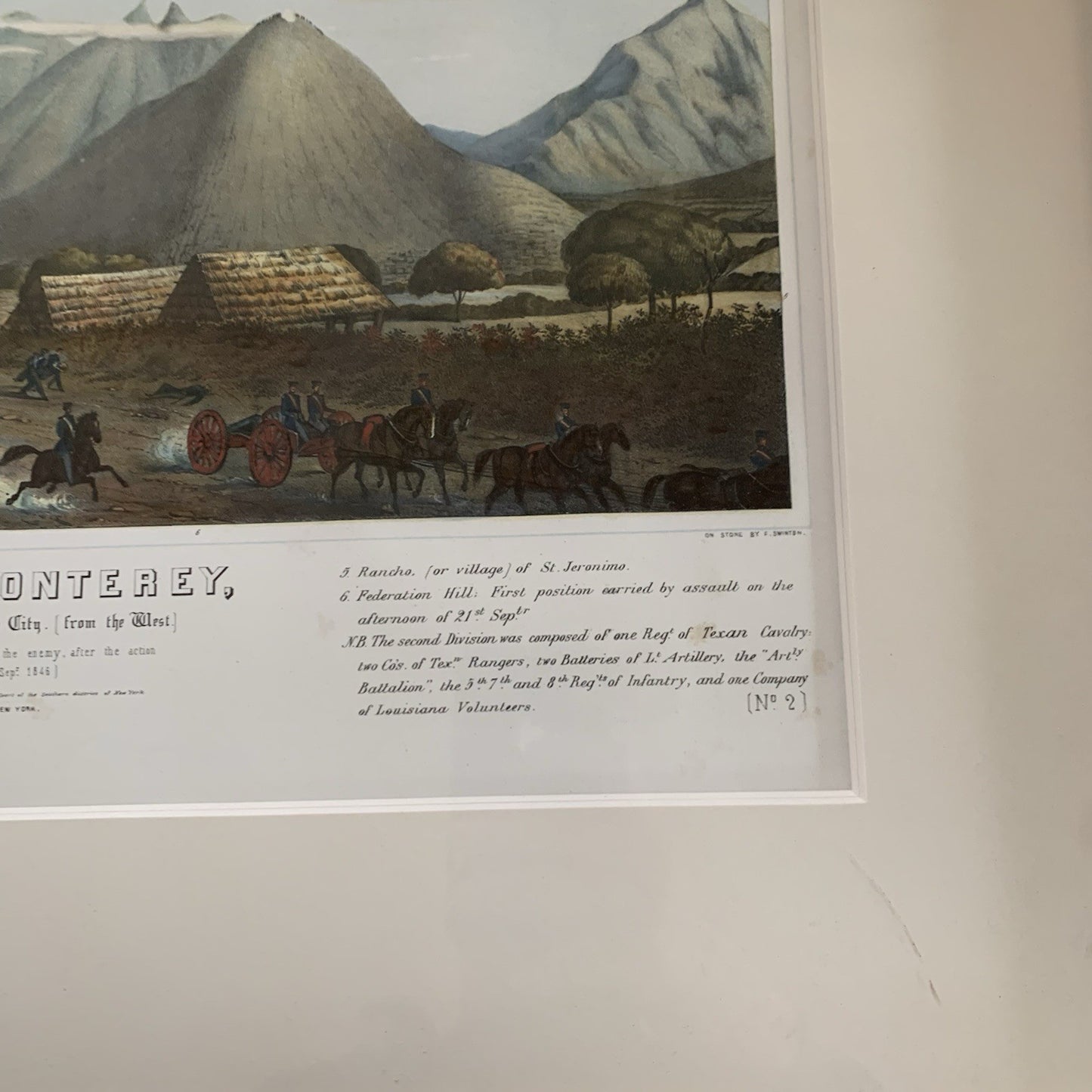 2x Original Lithographs from Capt. Daniel Power Whiting's Army Portfolio / 1847
