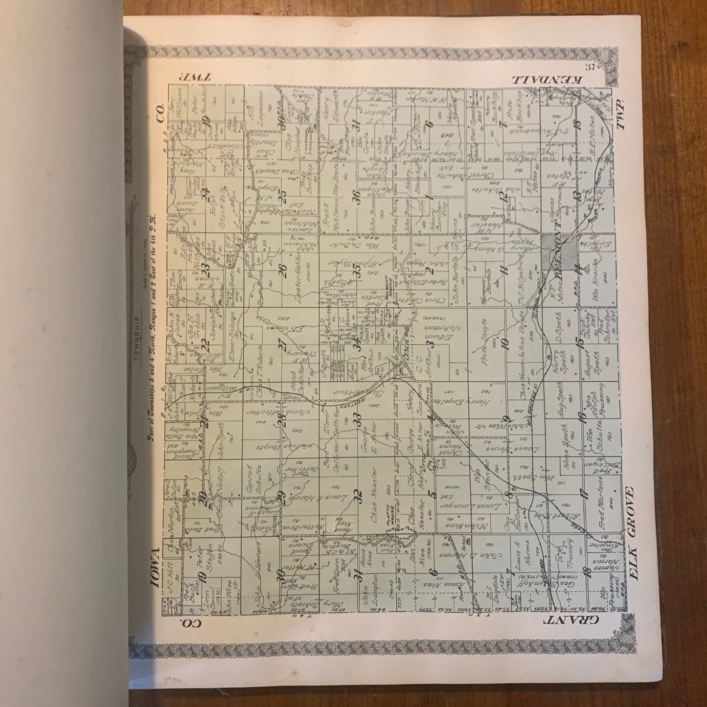 1916 Standard Atlas of Lafayette County Wisconsin Plat Book Ogle