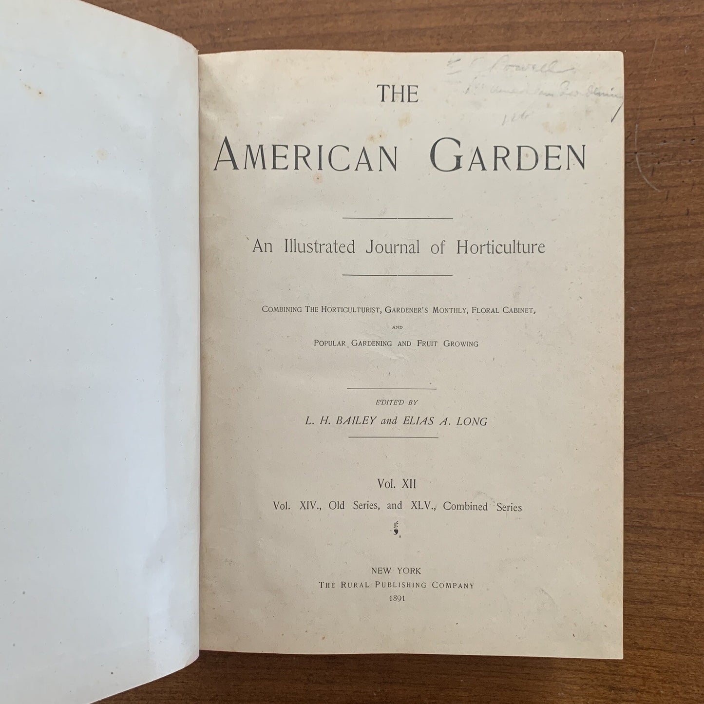 1891 The American Garden Illustrated Journal of Horticulture Advertisements