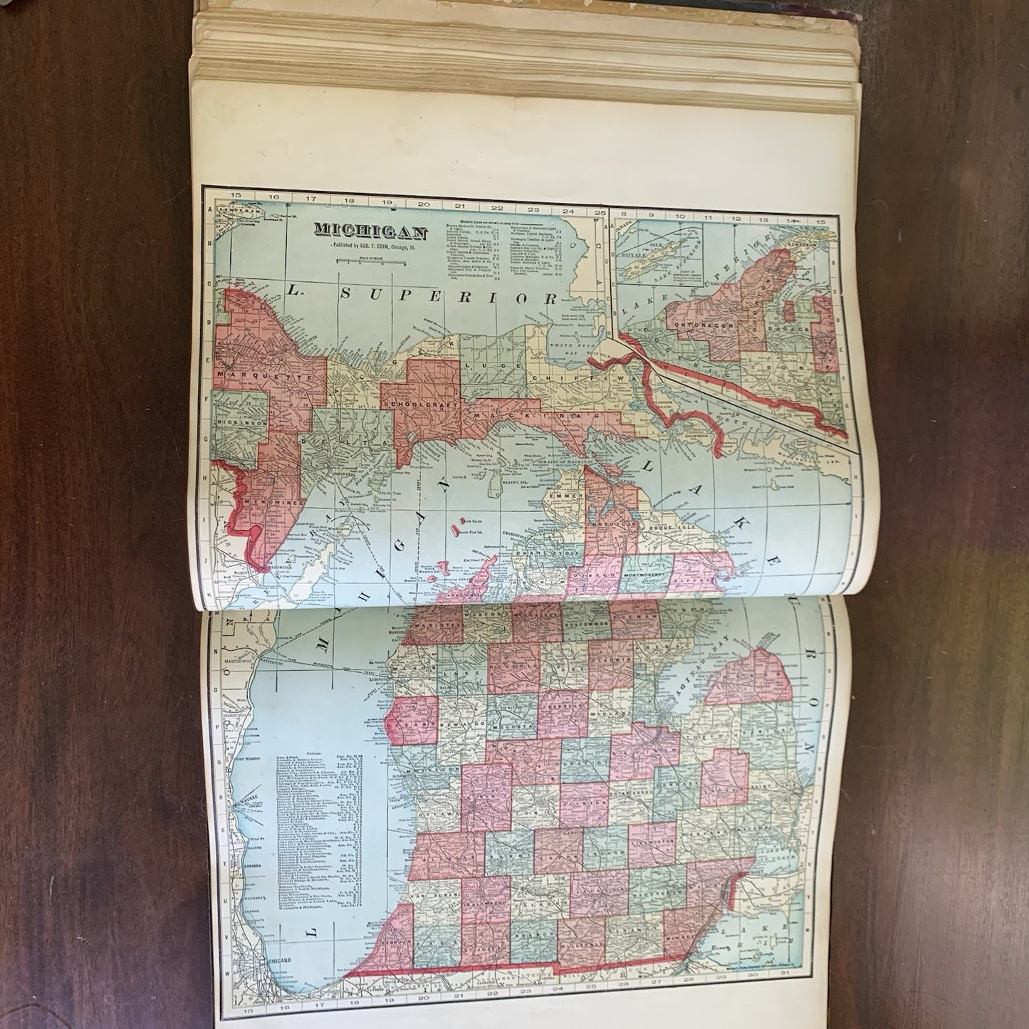 1913 Standard Atlas of Eaton County Michigan / Directory Ads Map