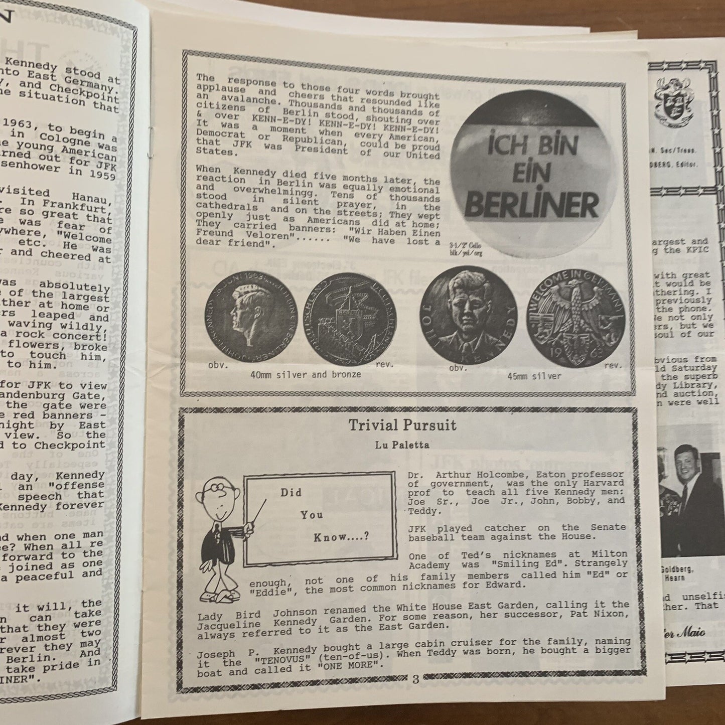 The Hyannisporter Official Newsletter of Kennedy Political Items 1992 - 2024 JFK
