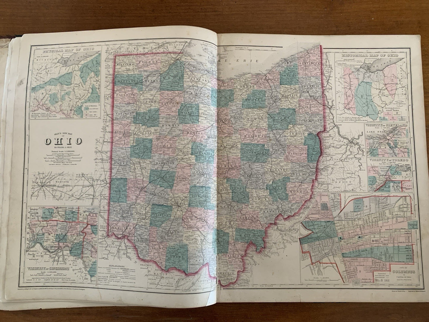 1880 Atlas of Allen County Ohio / Views Maps United States Lima