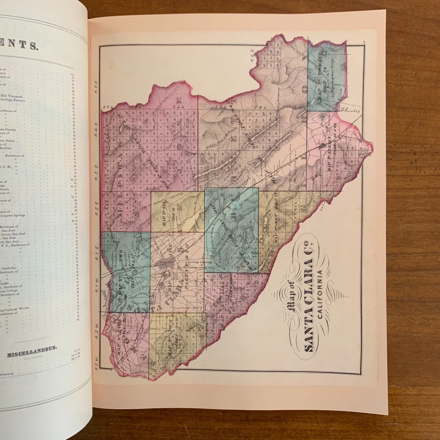 1876 Historical Atlas Map of Santa Clara County, California / Facsimile