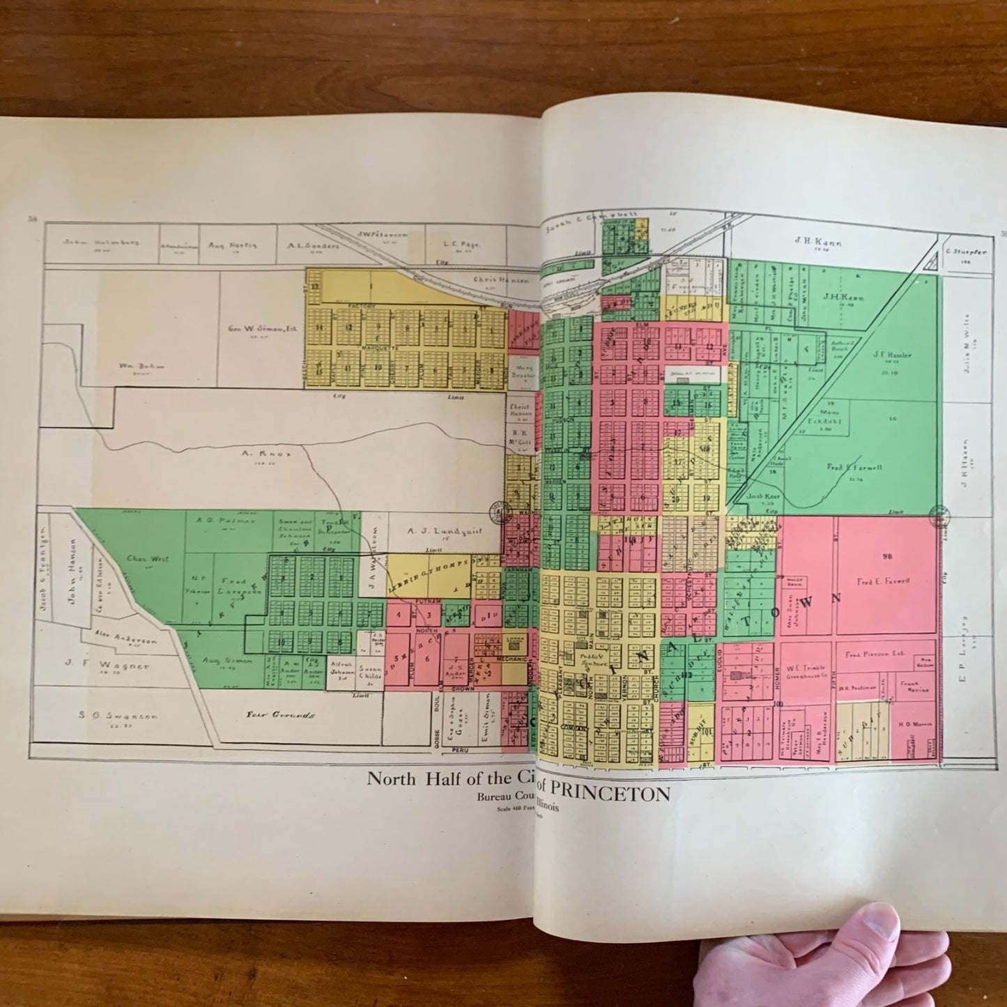 1916 Bureau County Illinois Standard Atlas Plat Book Princeton Spring Valley Map