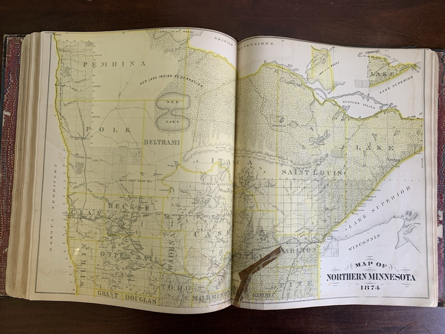 1874 Illustrated Historical Atlas of the State of Minnesota / DELUXE ED W VIEWS