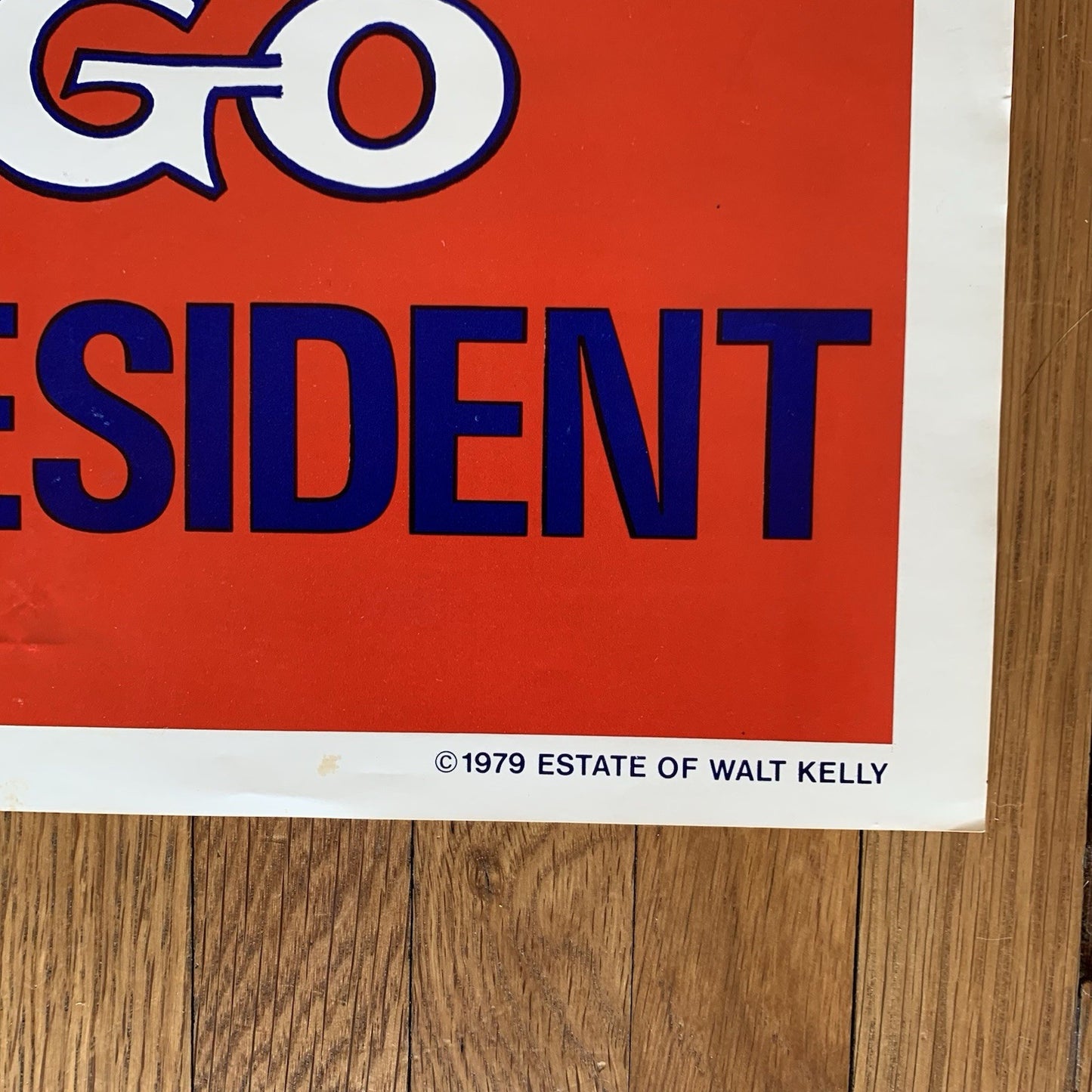Vote Pogo for President Poster Estate of Walt Kelly 1979 Paper Poster VG