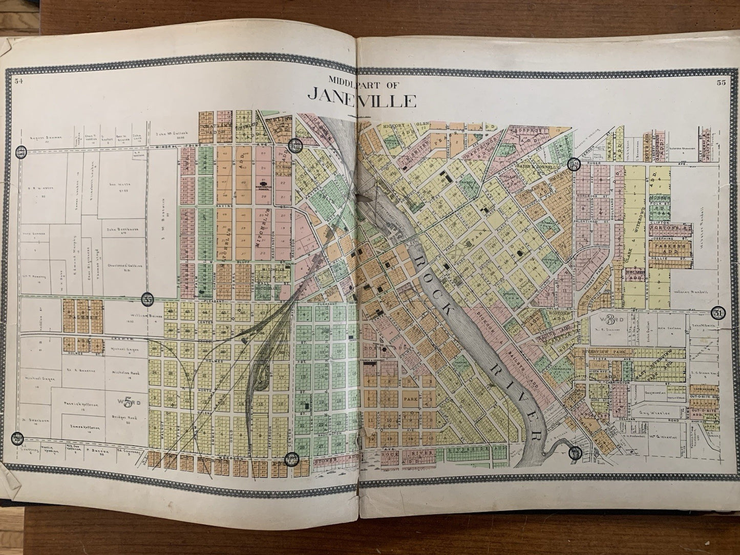 1904 Plat Book of Rock County Wisconsin / Atlas Janesville Beloit Maps