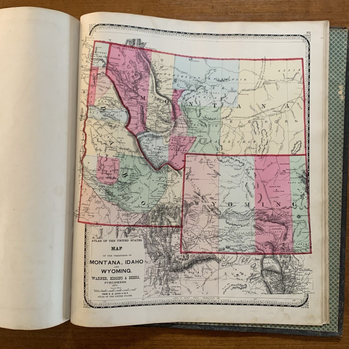 1871 Atlas of the State of Illinois / United States / Chicago / H.H. Lloyd