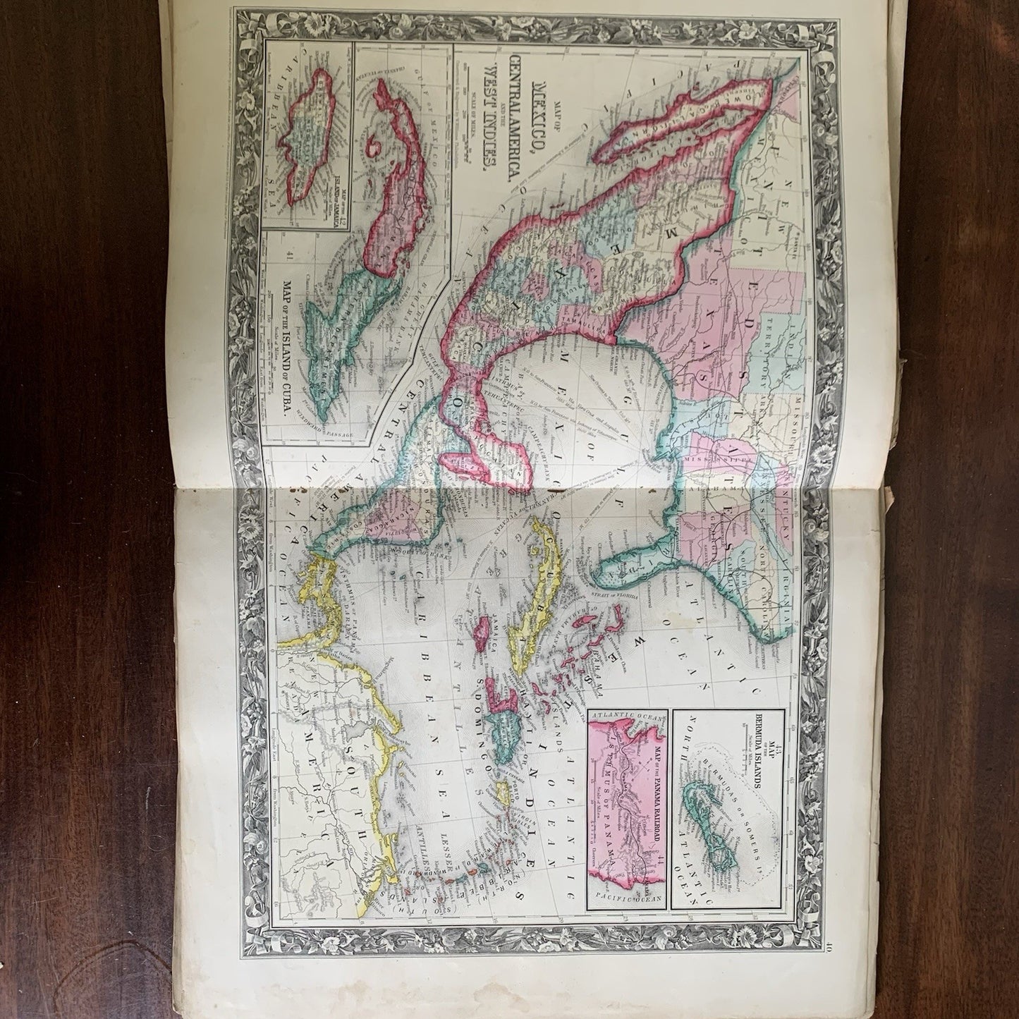 1861 Mitchells New General Atlas / Maps World United States Hand Colored VG