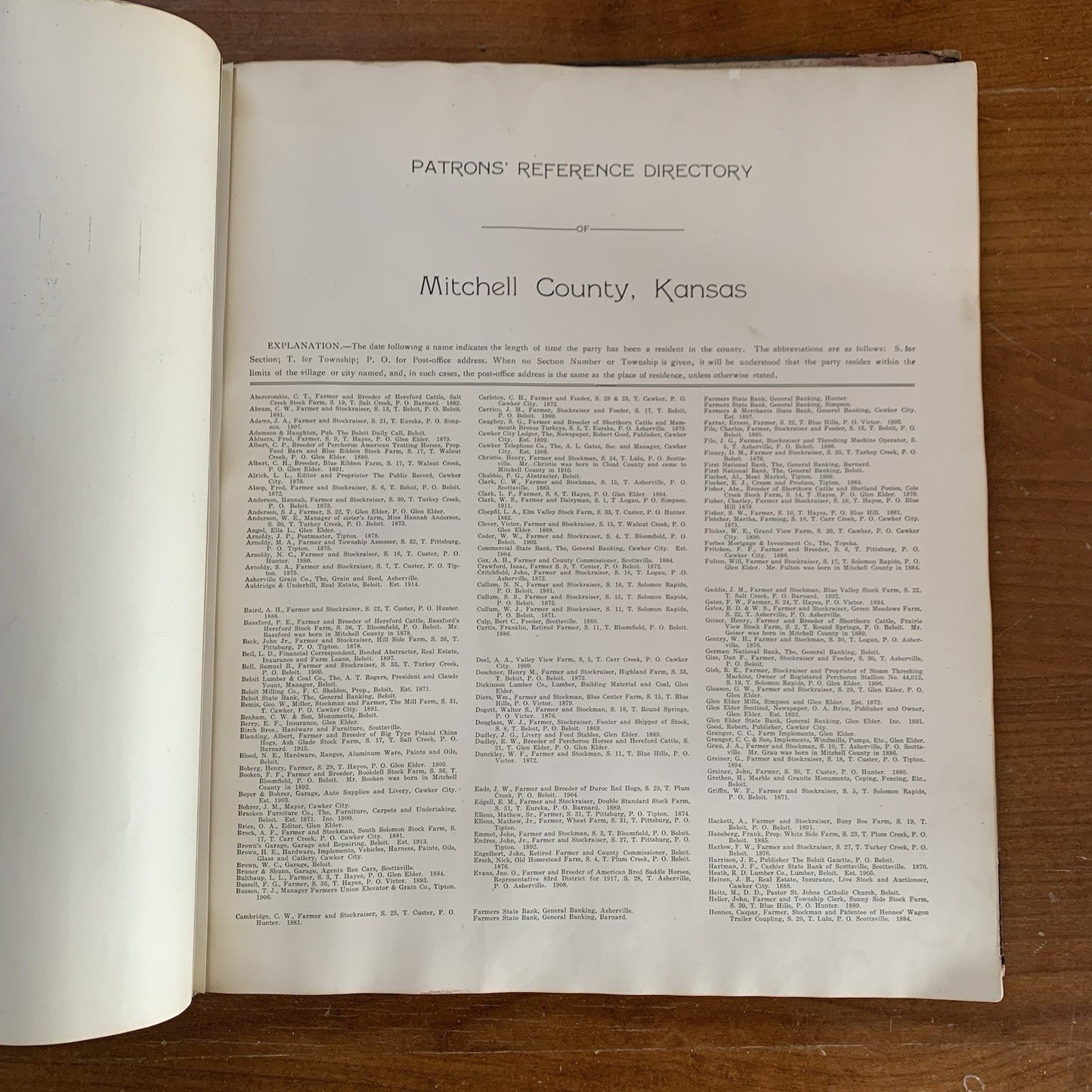 1917 Standard Atlas of Mitchell County Kansas / Plat Map Book