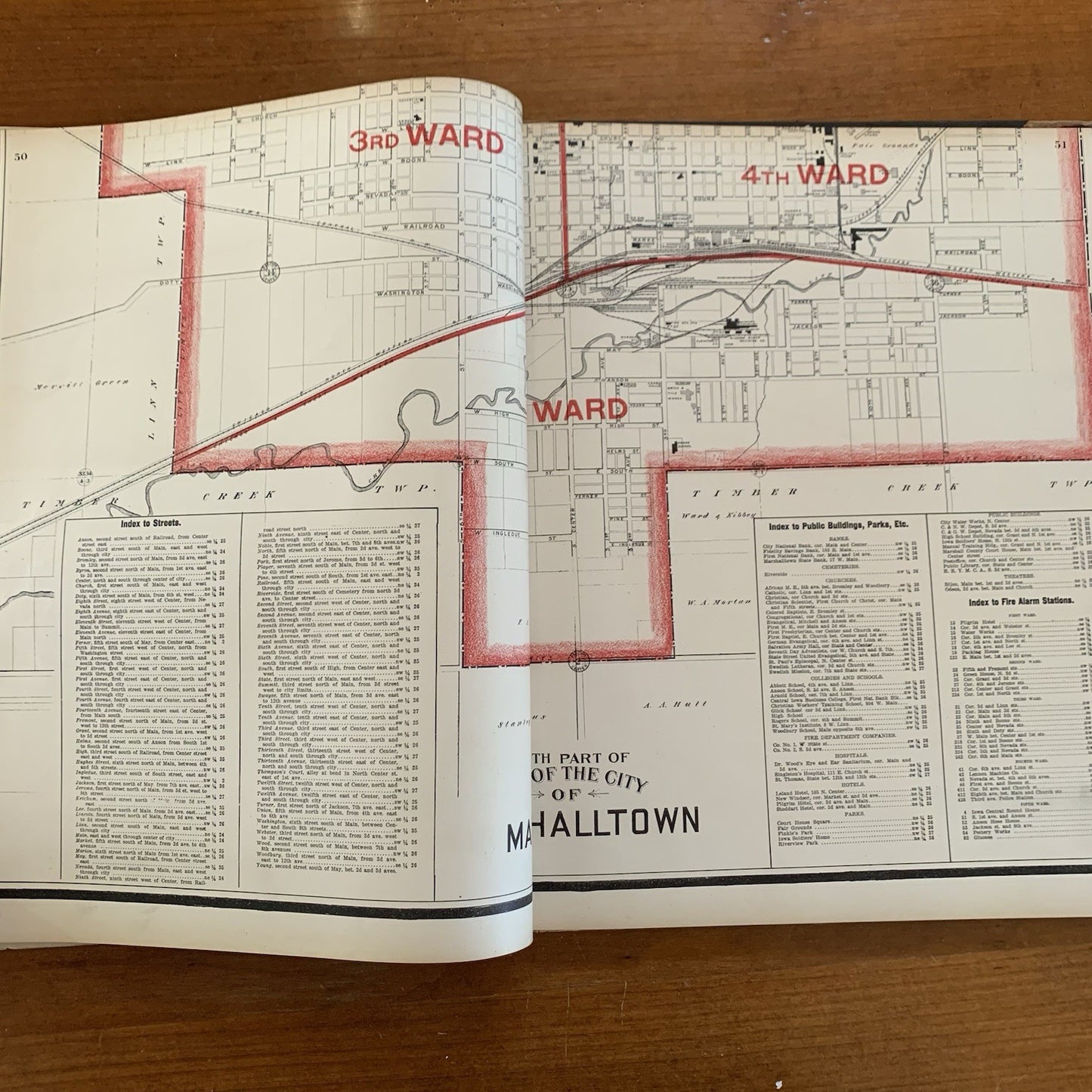 1907 Atlas of Marshall County Iowa / Plat Book Maps United States