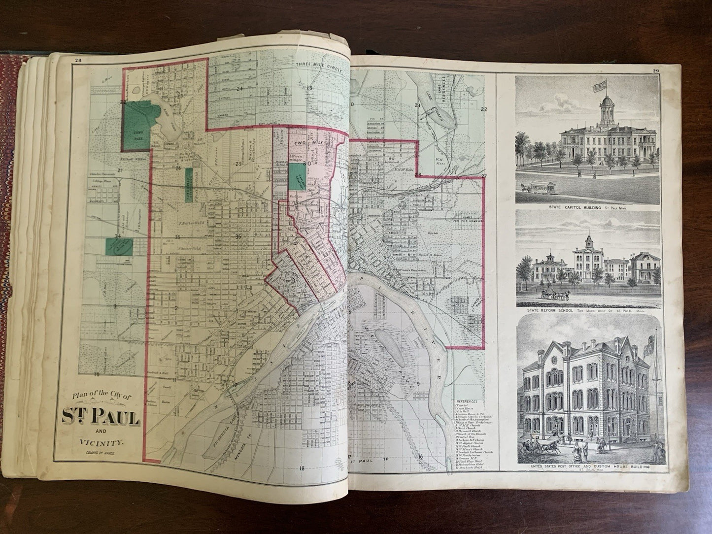 1874 Illustrated Historical Atlas of the State of Minnesota / DELUXE ED W VIEWS