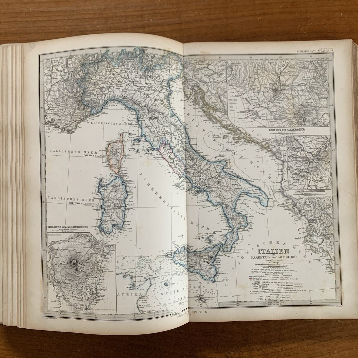 1869 Adolf Stieler's Hand Atlas of the Earth on All Parts of the World 84 Plates