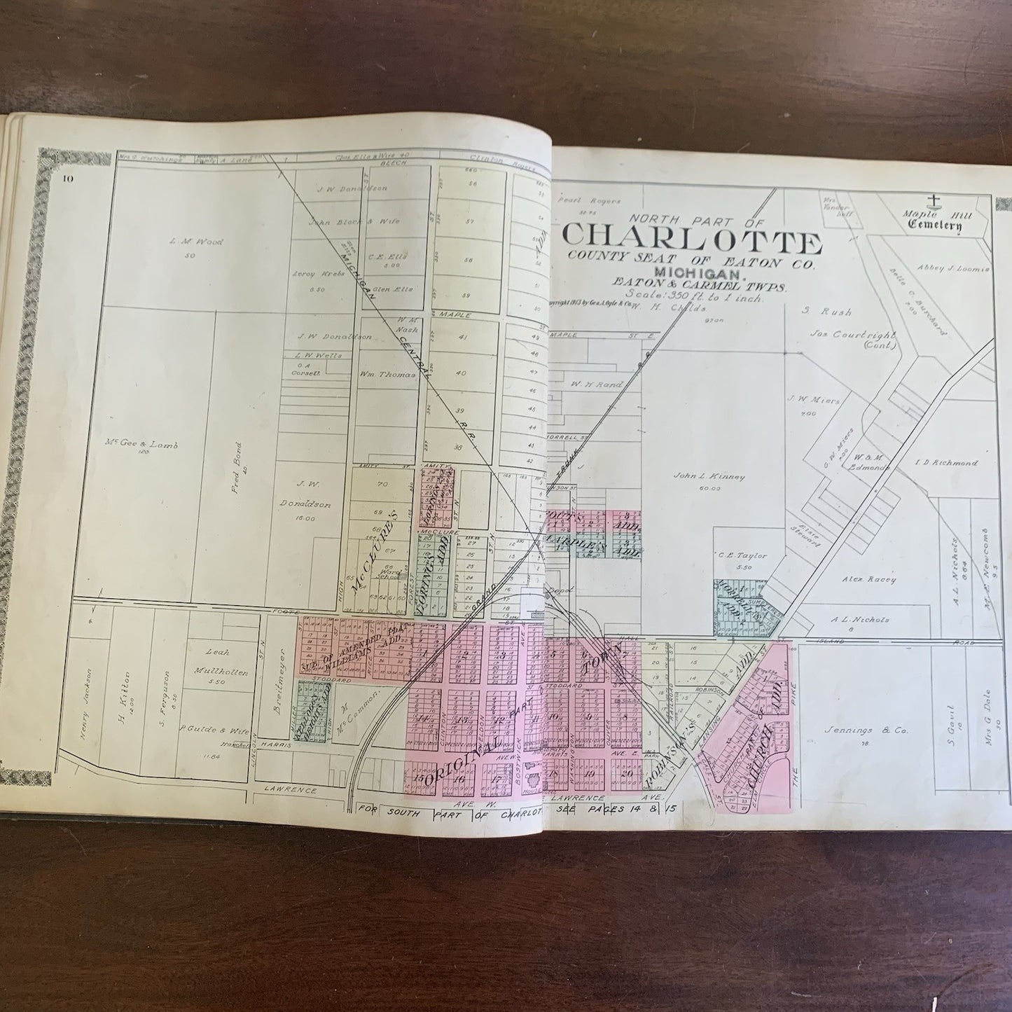 1913 Standard Atlas of Eaton County Michigan / Directory Ads Map