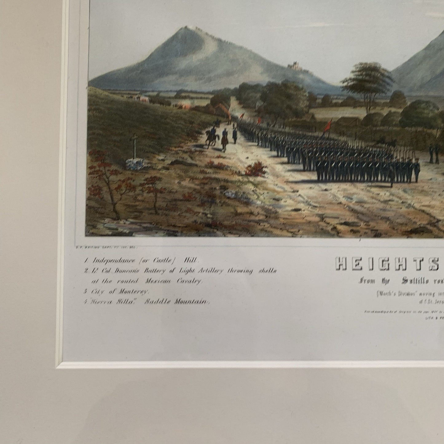 2x Original Lithographs from Capt. Daniel Power Whiting's Army Portfolio / 1847