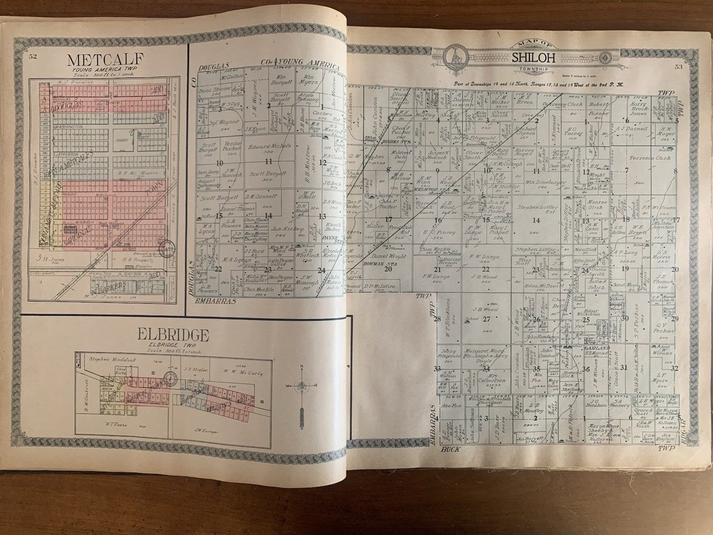 1910 Standard Atlas of Edgar County Illinois / Maps Plat Book Directory