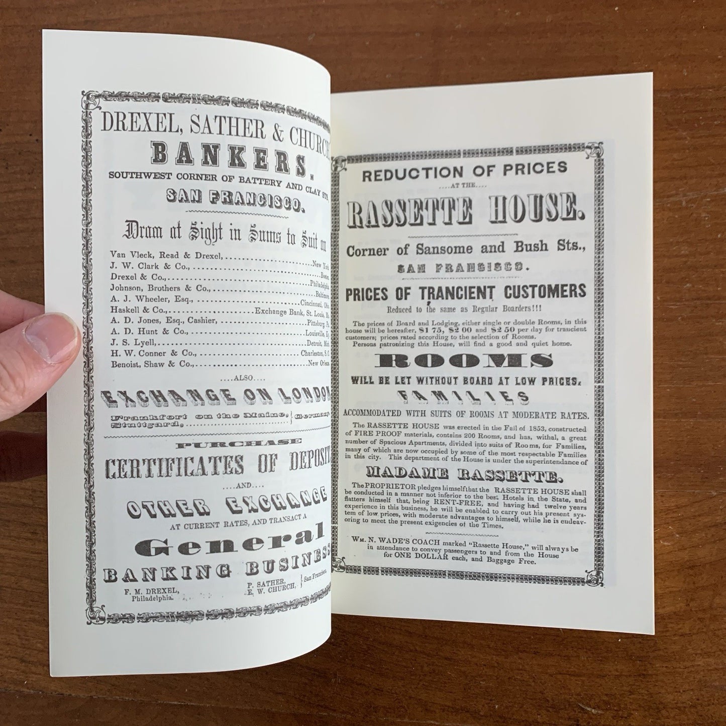 1856 Miners & Business Mens Directory for Tuolumne California / FACSIMILE