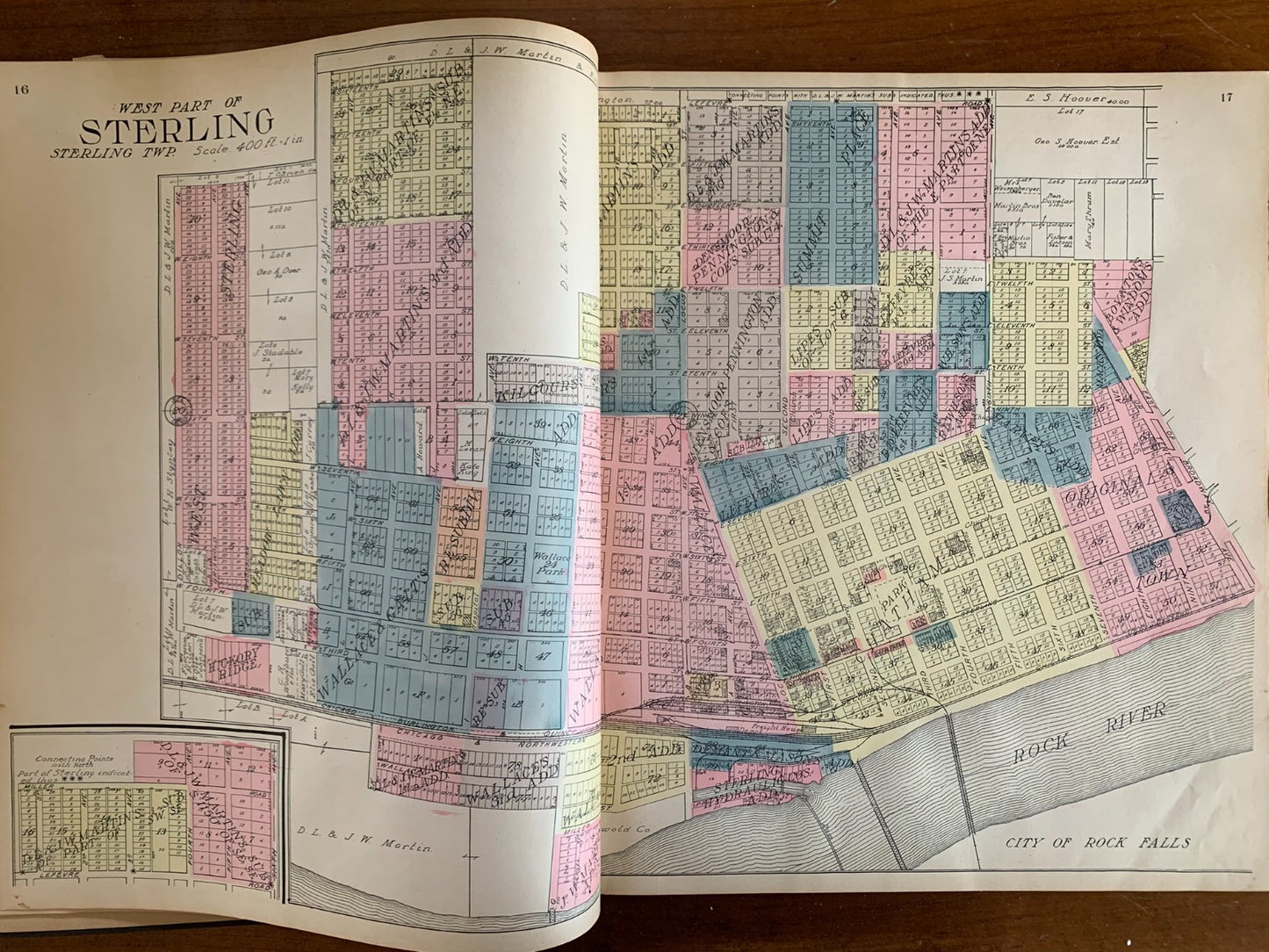 1912 Standard Atlas of Whiteside County, Illinois Sterling Rock Falls Fulton